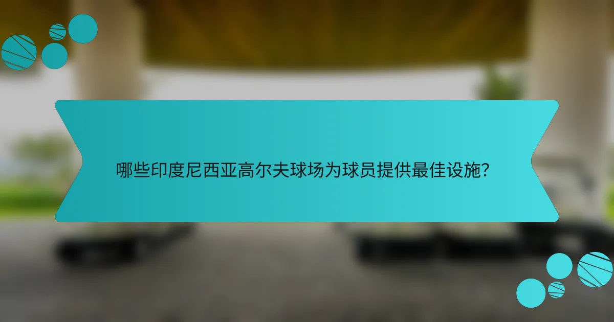 哪些印度尼西亚高尔夫球场为球员提供最佳设施?