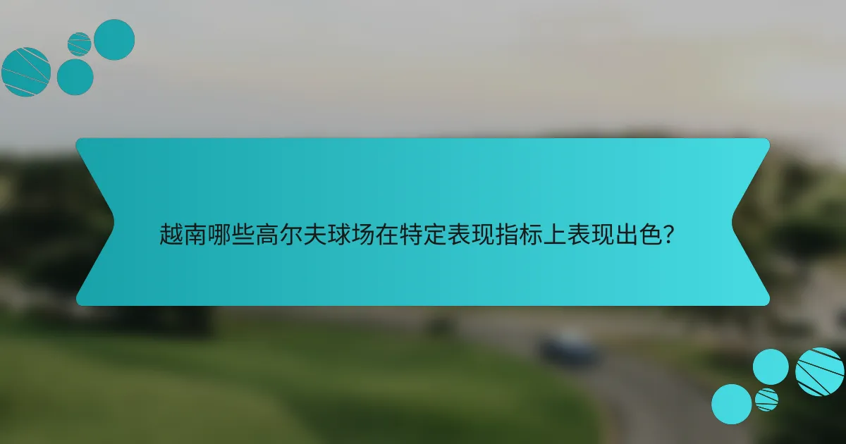 越南哪些高尔夫球场在特定表现指标上表现出色？