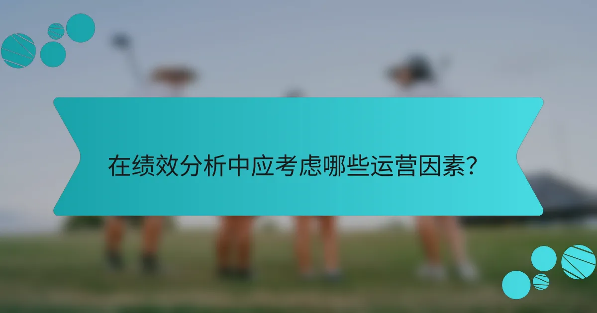 在绩效分析中应考虑哪些运营因素?