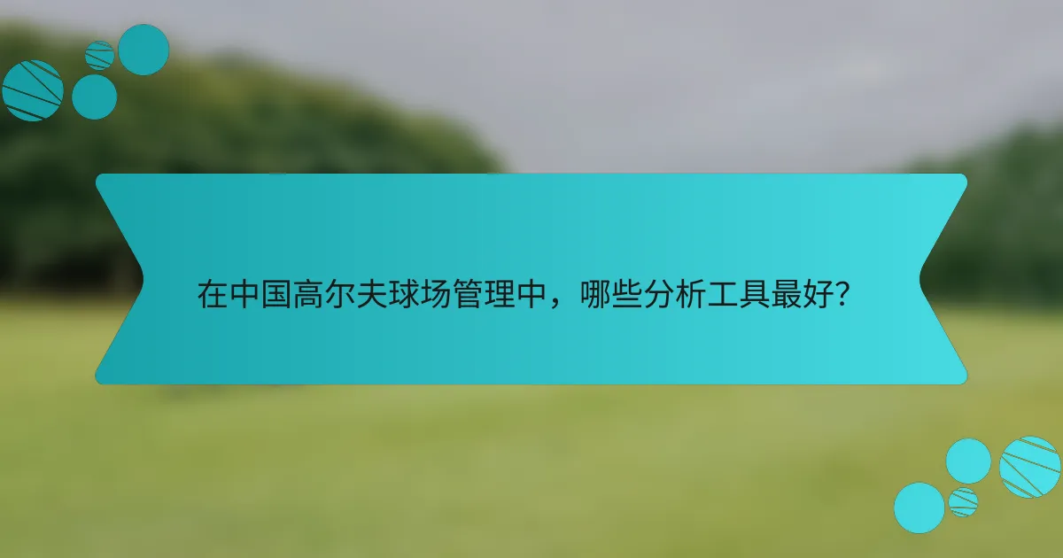在中国高尔夫球场管理中,哪些分析工具最好?